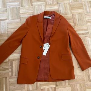 Burnt Orange Zara Oversized Blazer